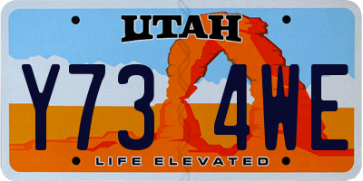 UT license plate Y734WE
