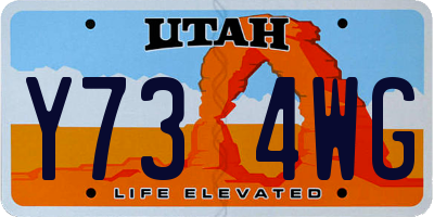 UT license plate Y734WG