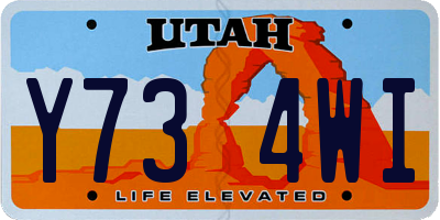 UT license plate Y734WI