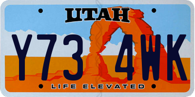 UT license plate Y734WK