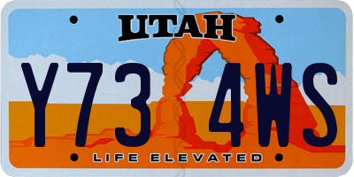 UT license plate Y734WS