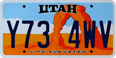 UT license plate Y734WV