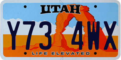 UT license plate Y734WX