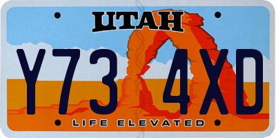 UT license plate Y734XD