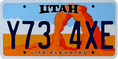 UT license plate Y734XE