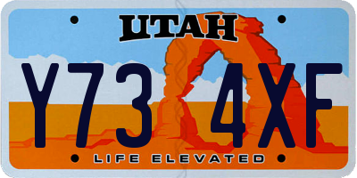 UT license plate Y734XF