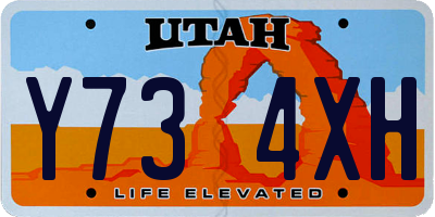 UT license plate Y734XH