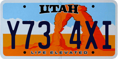 UT license plate Y734XI
