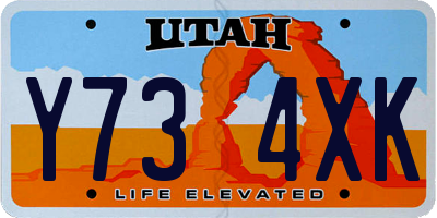 UT license plate Y734XK