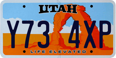 UT license plate Y734XP