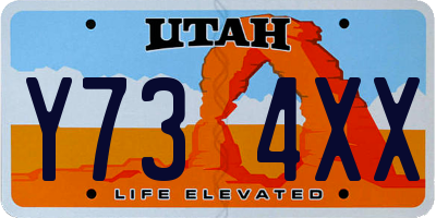 UT license plate Y734XX