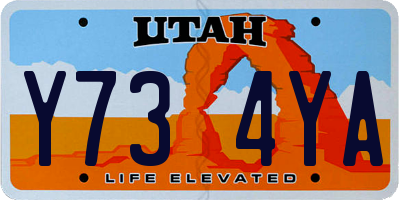 UT license plate Y734YA