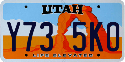 UT license plate Y735KO