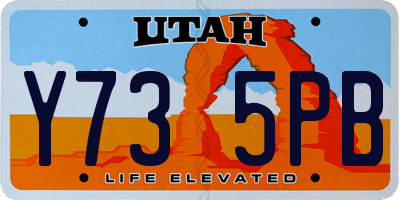 UT license plate Y735PB
