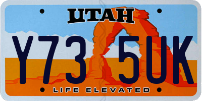 UT license plate Y735UK