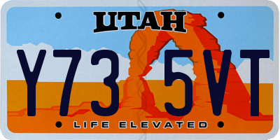 UT license plate Y735VT