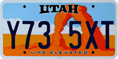 UT license plate Y735XT