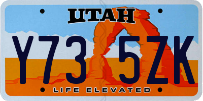UT license plate Y735ZK