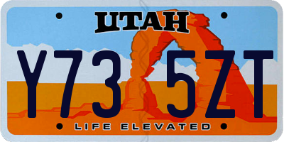 UT license plate Y735ZT