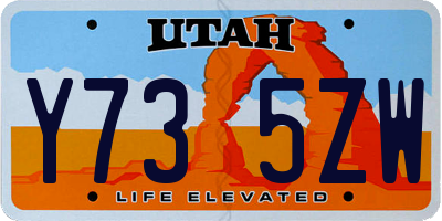 UT license plate Y735ZW