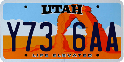 UT license plate Y736AA