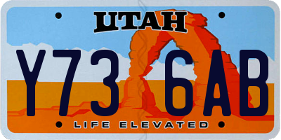 UT license plate Y736AB