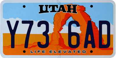UT license plate Y736AD