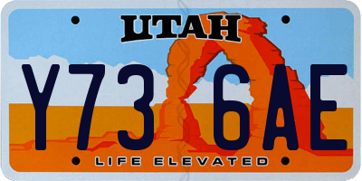 UT license plate Y736AE