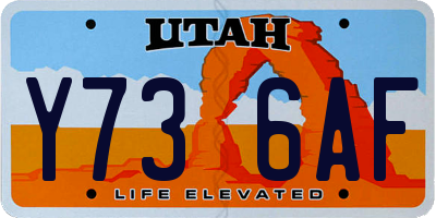 UT license plate Y736AF