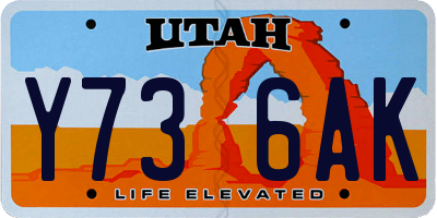 UT license plate Y736AK