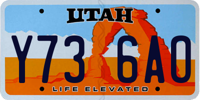 UT license plate Y736AO