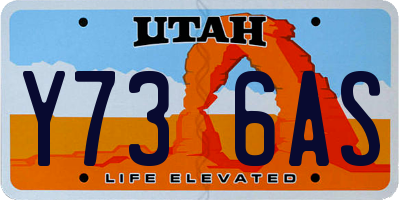 UT license plate Y736AS