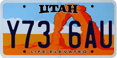 UT license plate Y736AU