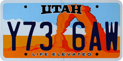 UT license plate Y736AW