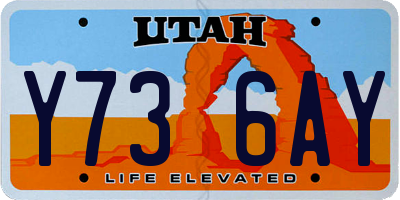 UT license plate Y736AY