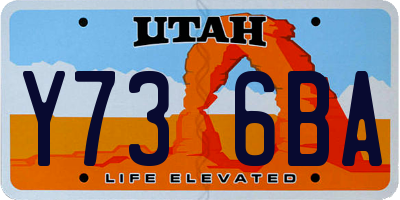 UT license plate Y736BA