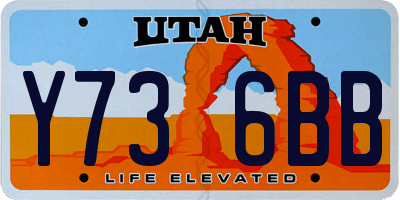 UT license plate Y736BB