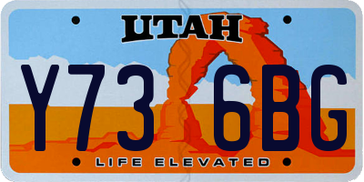 UT license plate Y736BG