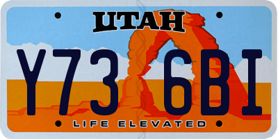 UT license plate Y736BI