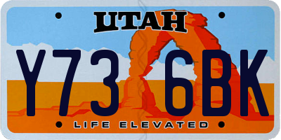 UT license plate Y736BK