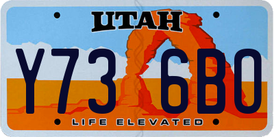 UT license plate Y736BO
