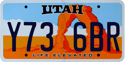 UT license plate Y736BR