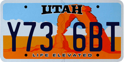 UT license plate Y736BT