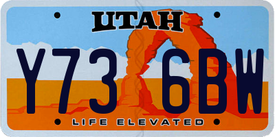 UT license plate Y736BW