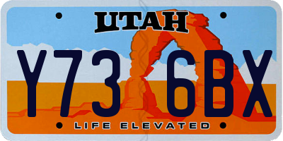 UT license plate Y736BX