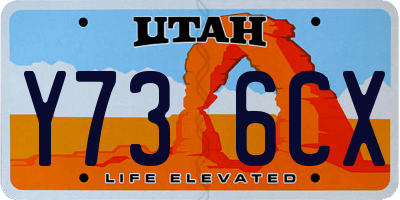 UT license plate Y736CX