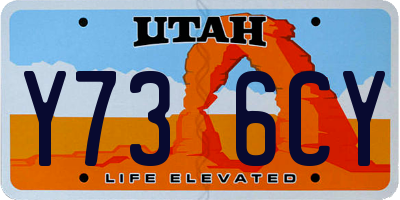 UT license plate Y736CY