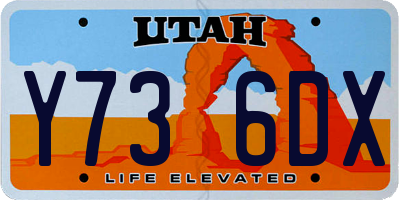 UT license plate Y736DX