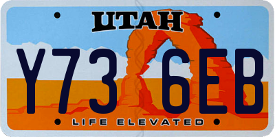 UT license plate Y736EB