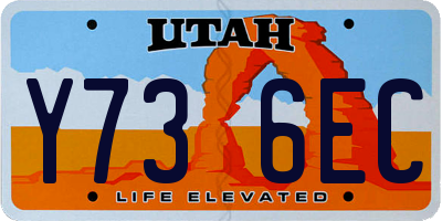 UT license plate Y736EC